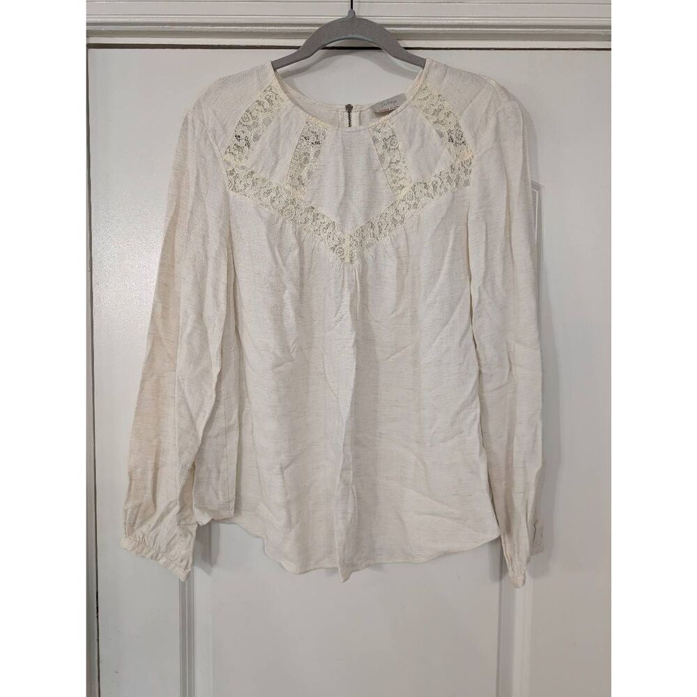 Wrap London Peasant Blouse women's 6 cream Bohemian l/s cottagecore‎ romantic